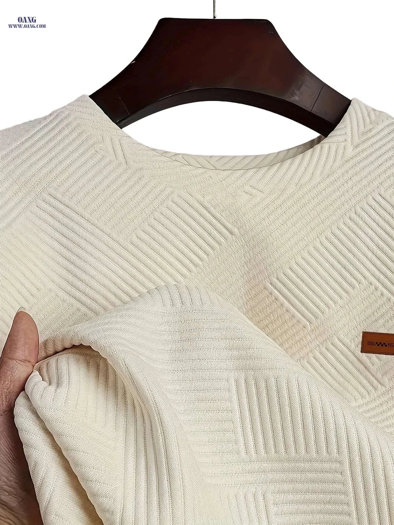 Men's Casual Short-Sleeve T-Shirt - 100% Polyester with Patterns   OAXG Apricot / S