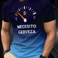 Men's Casual Short Sleeve T-Shirt - "I Need Beer" 3D Print Design   OAXG Sea Blue / XXS