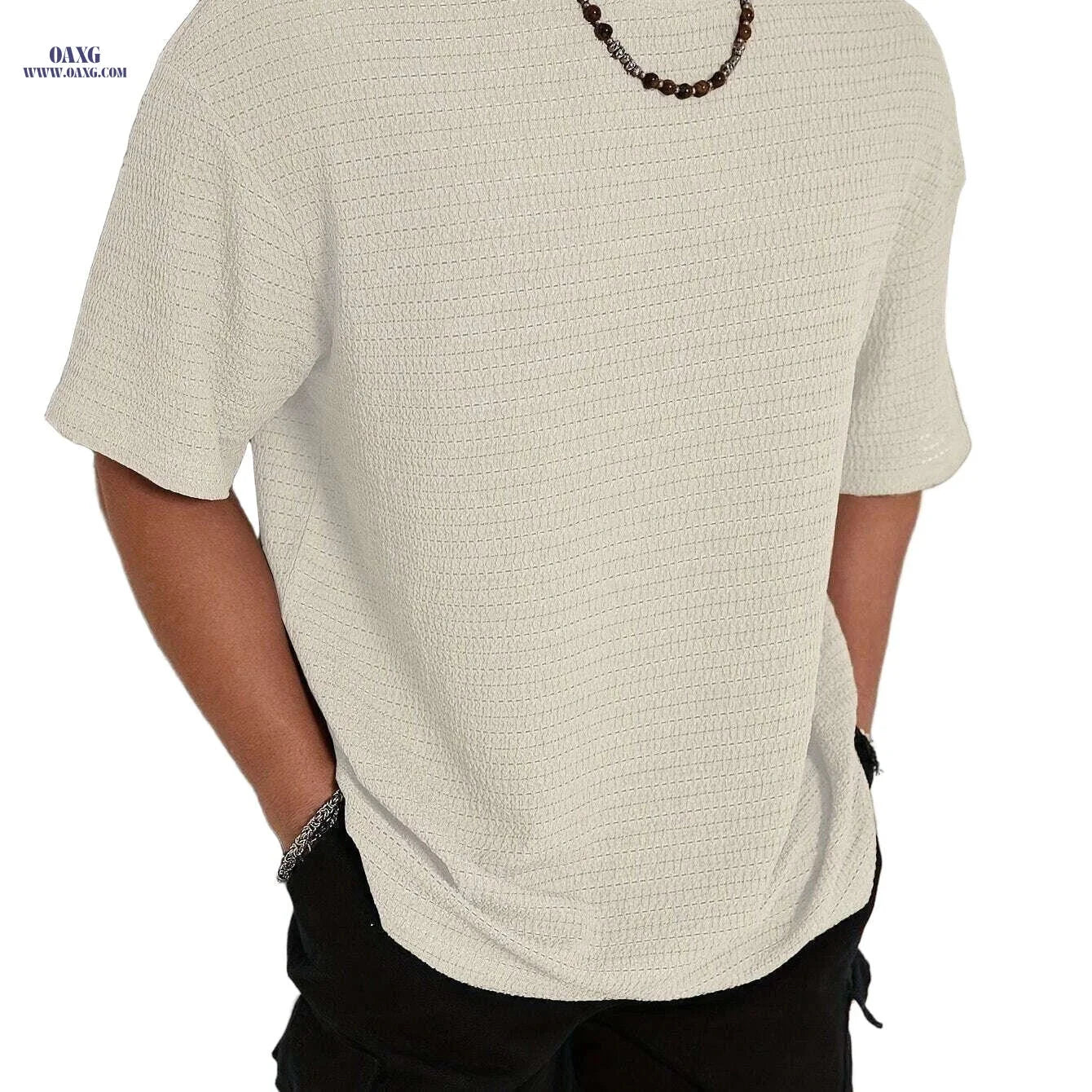Men's Casual Short Sleeve T-Shirt - Loose Fit for Summer Comfort   OAXG 