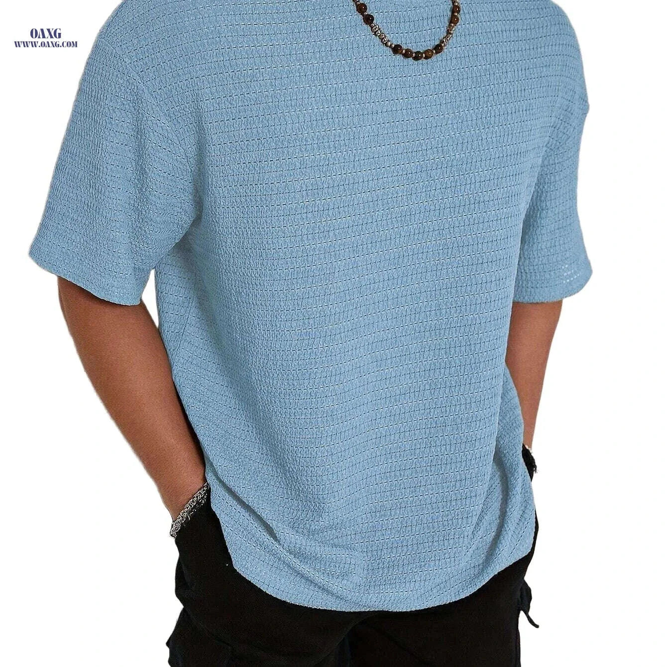 Men's Casual Short Sleeve T-Shirt - Loose Fit for Summer Comfort   OAXG 
