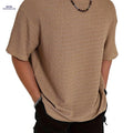 Men's Casual Short Sleeve T-Shirt - Loose Fit for Summer Comfort   OAXG Khaki / S
