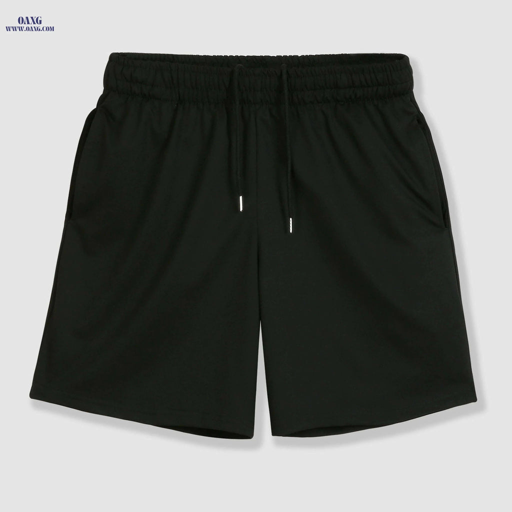 Men’s Casual Shorts - Moisture-Wicking Elastic Waist, Side Pockets   OAXG Black / S