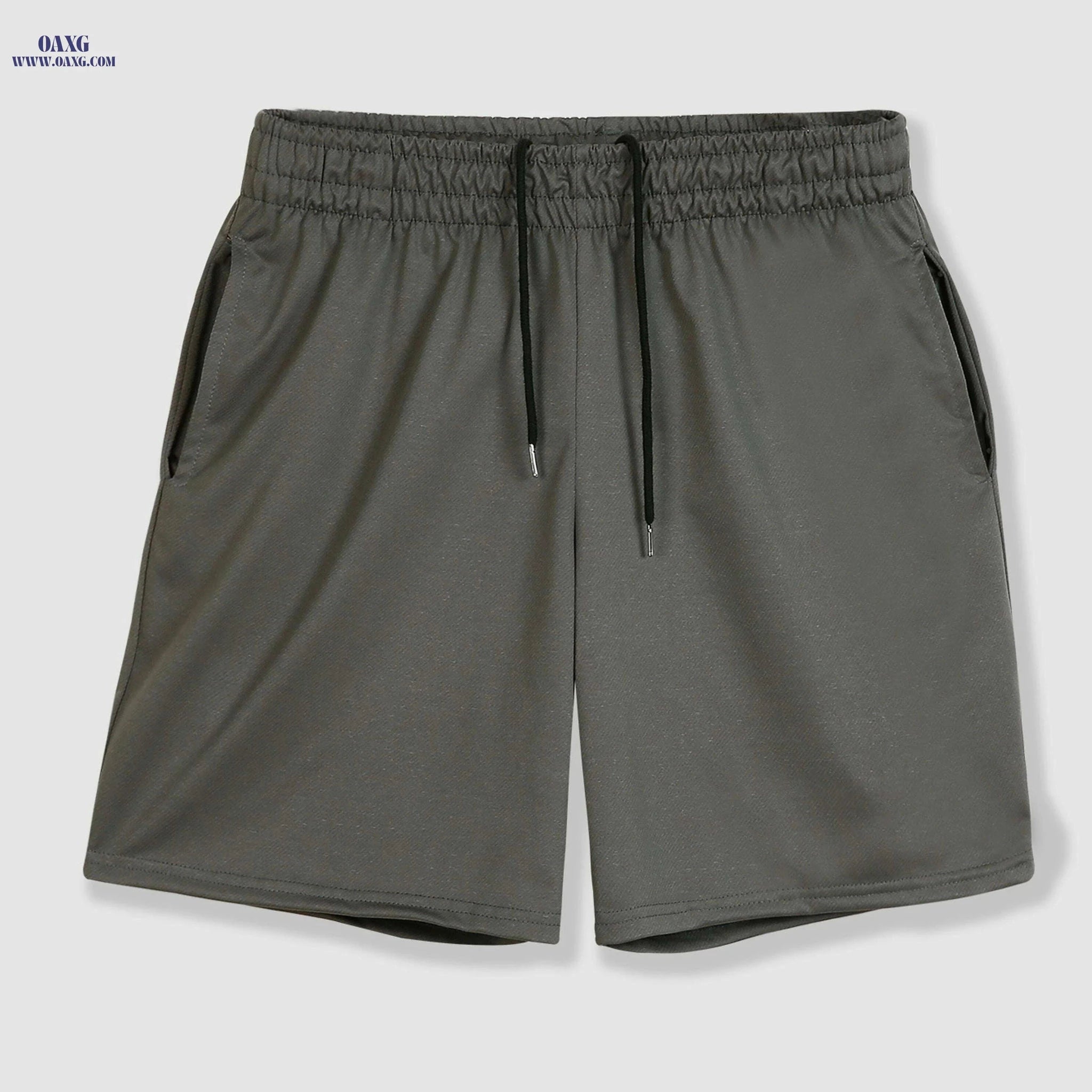 Men’s Casual Shorts - Moisture-Wicking Elastic Waist, Side Pockets   OAXG 