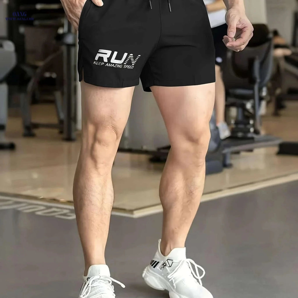 Men’s Casual Shorts with Drawstring - Perfect for Running and Fitness   OAXG Black / FR XS