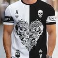 Men's Casual Skull Print T-Shirt - Short Sleeve Crew Neck Tee   OAXG Black / M