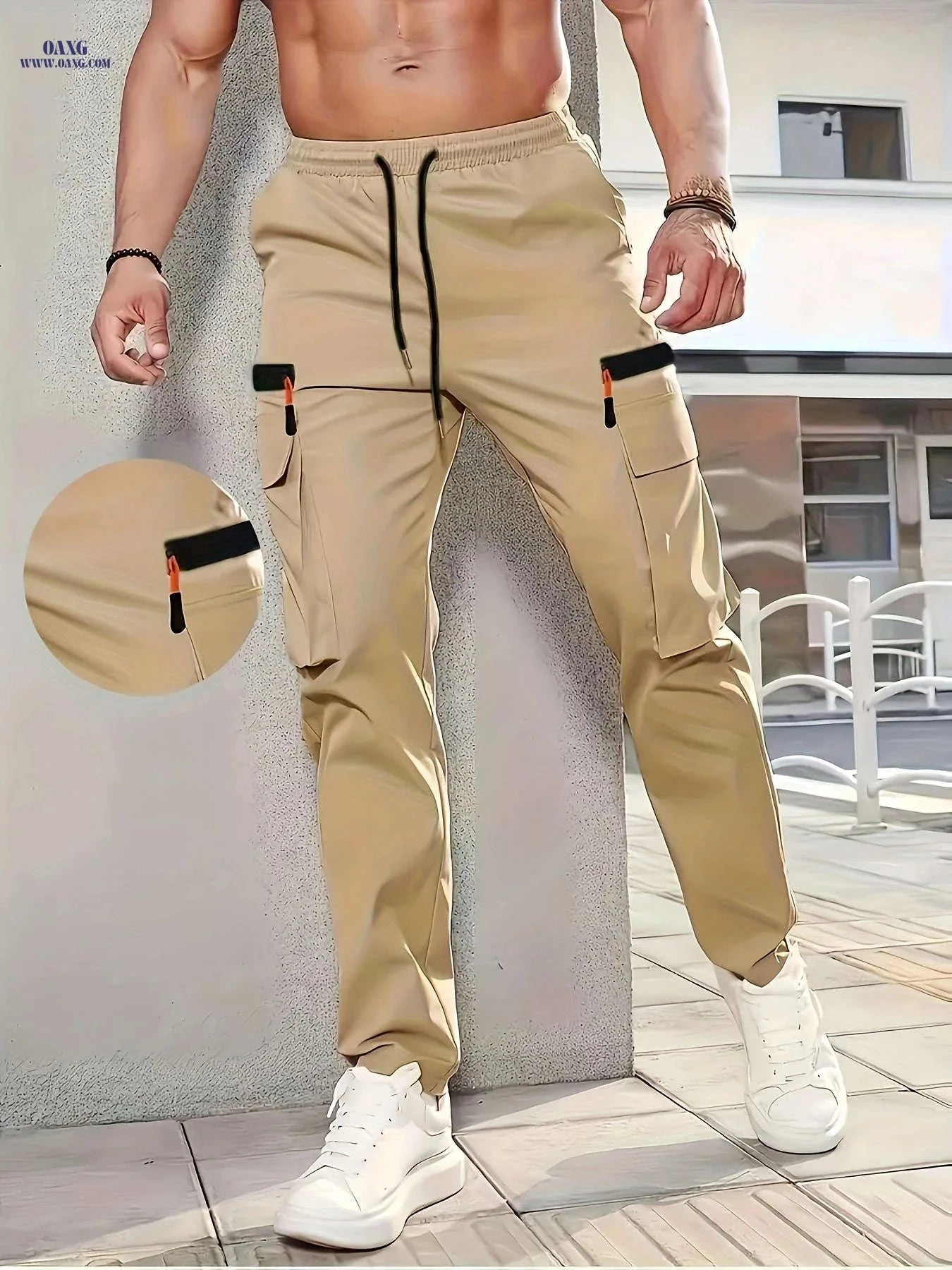 Men's Casual Solid Color Cargo Pants - Perfect for Summer Style   OAXG 