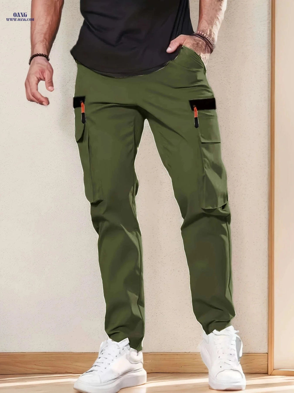 Men's Casual Solid Color Cargo Pants - Perfect for Summer Style   OAXG 