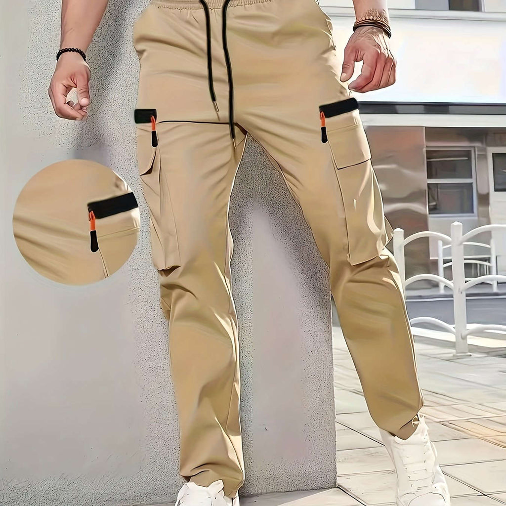 Men's Casual Solid Color Cargo Pants - Perfect for Summer Style   OAXG Khaki / FR S