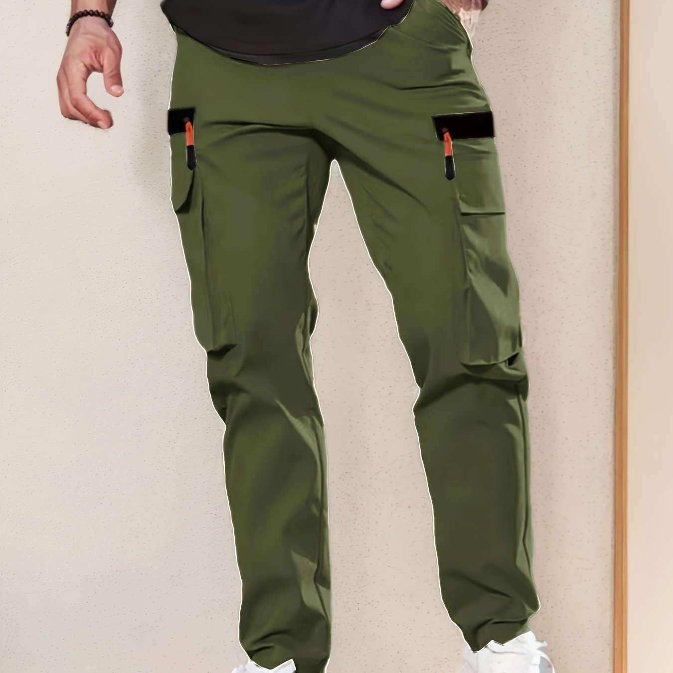 Men's Casual Solid Color Cargo Pants - Perfect for Summer Style   OAXG Khaki / FR S