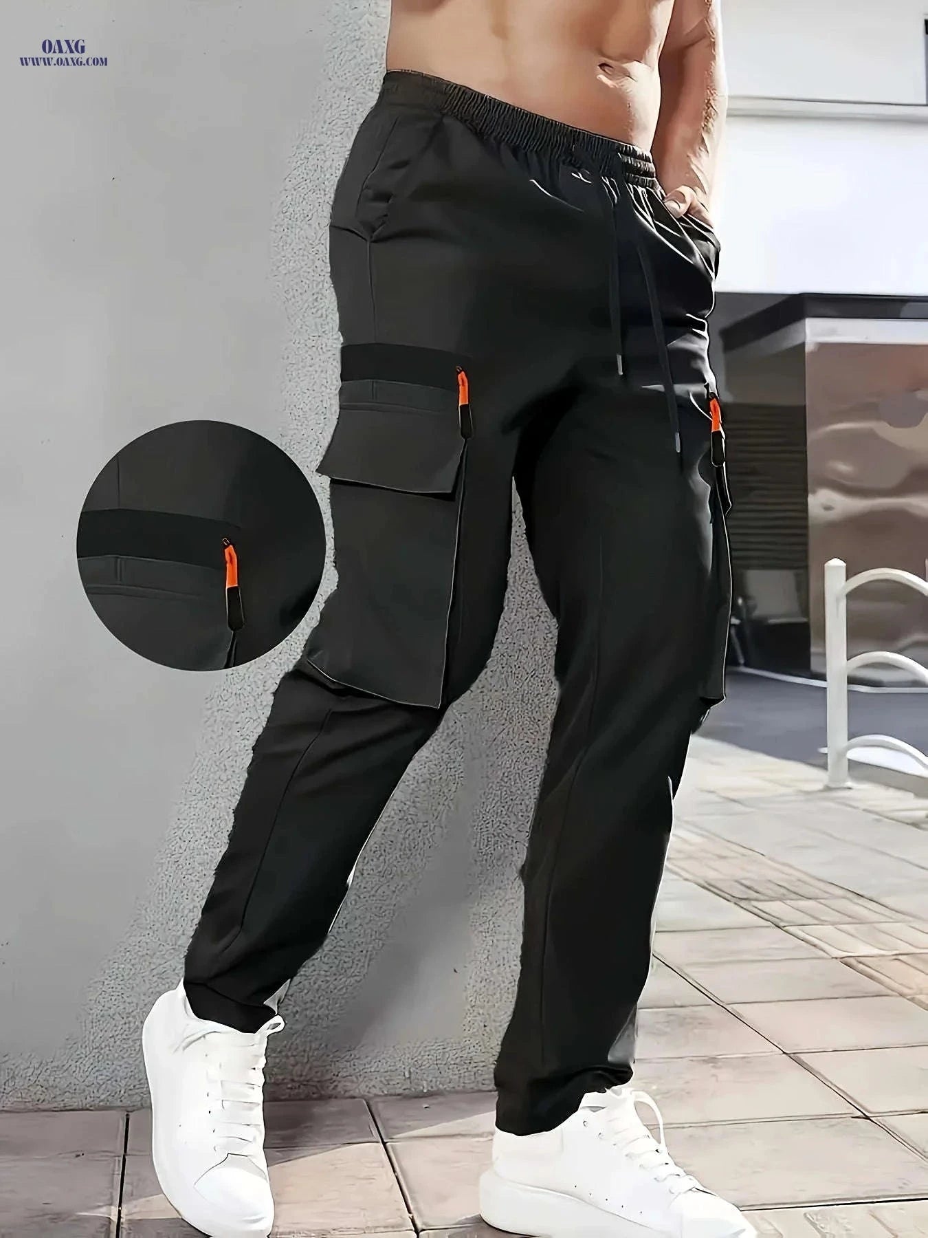 Men's Casual Solid Color Cargo Pants - Perfect for Summer Style   OAXG Khaki / FR S