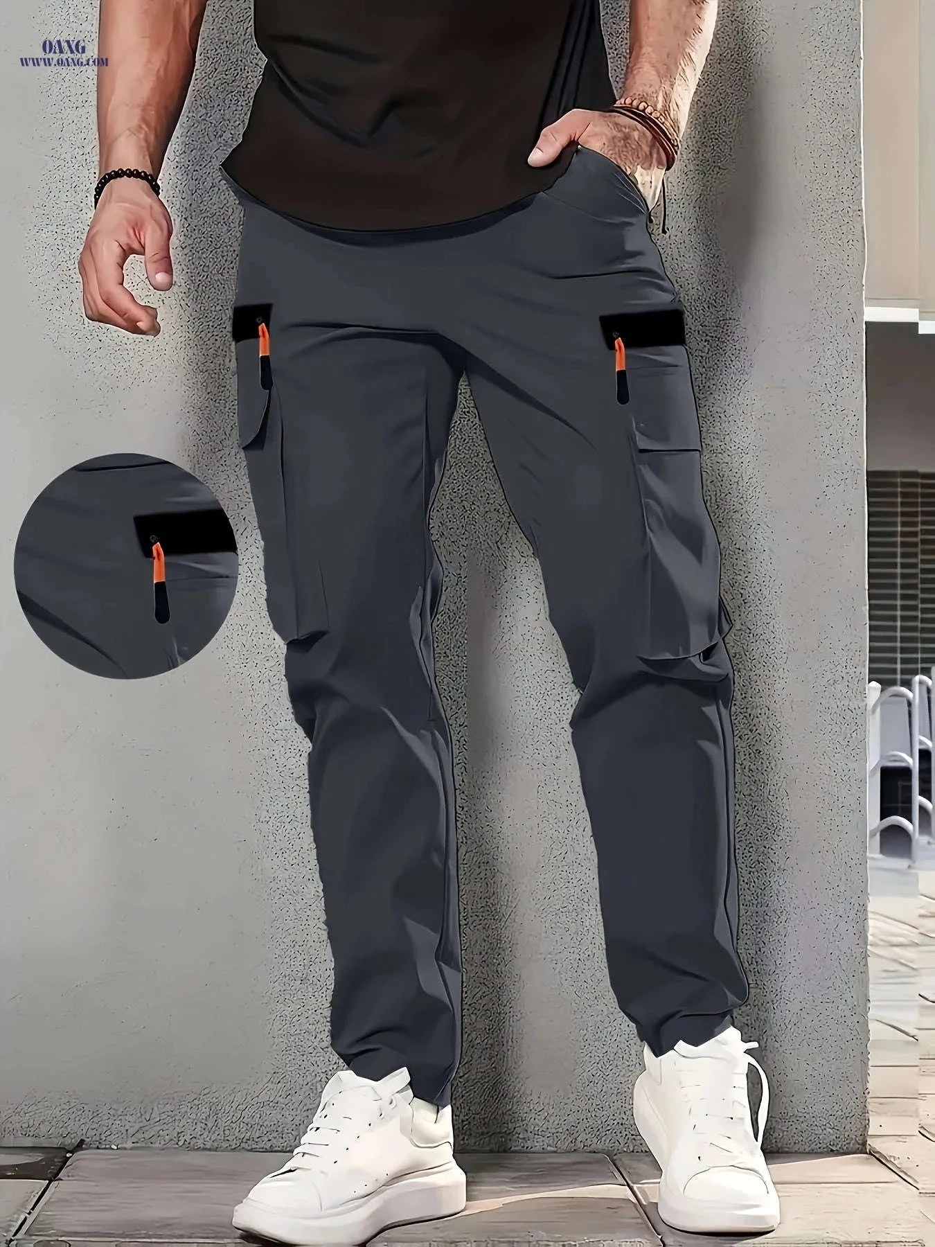 Men's Casual Solid Color Cargo Pants - Perfect for Summer Style   OAXG 