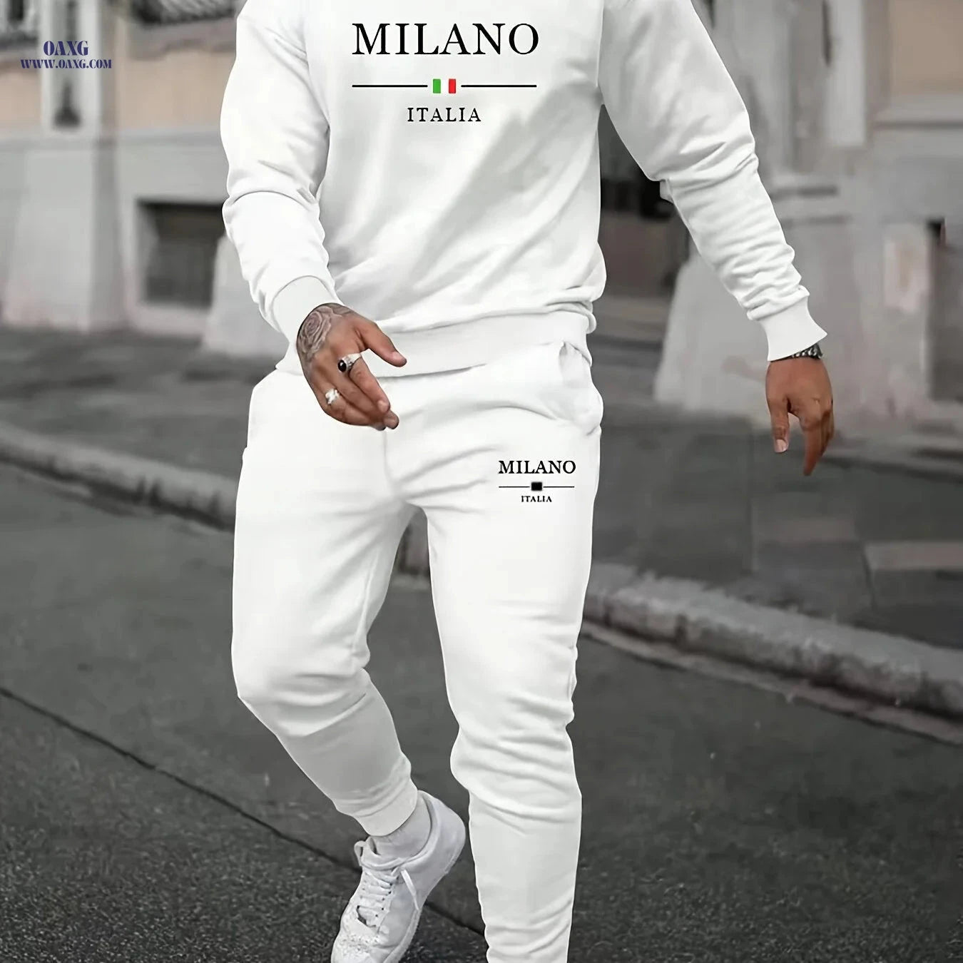 Men's Casual Sport Sweatshirt and Jogger Set - Milano Starry Design   OAXG 