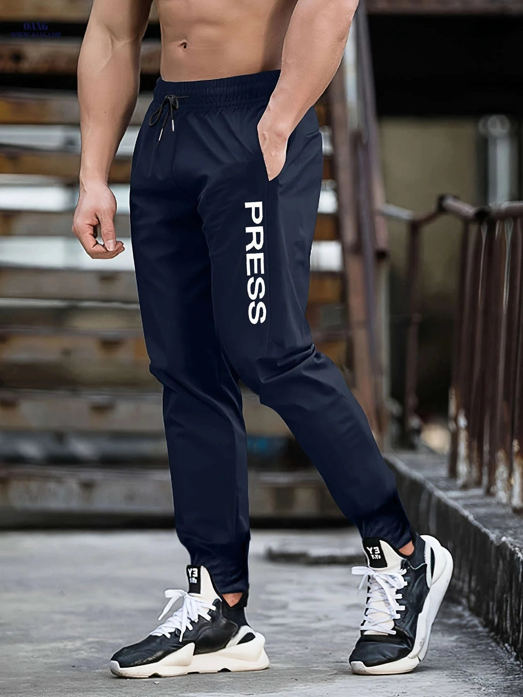 Men's Casual Sports 9-Inch Pants - 100% Polyester, Slight Stretch   OAXG Dark Green / FR S