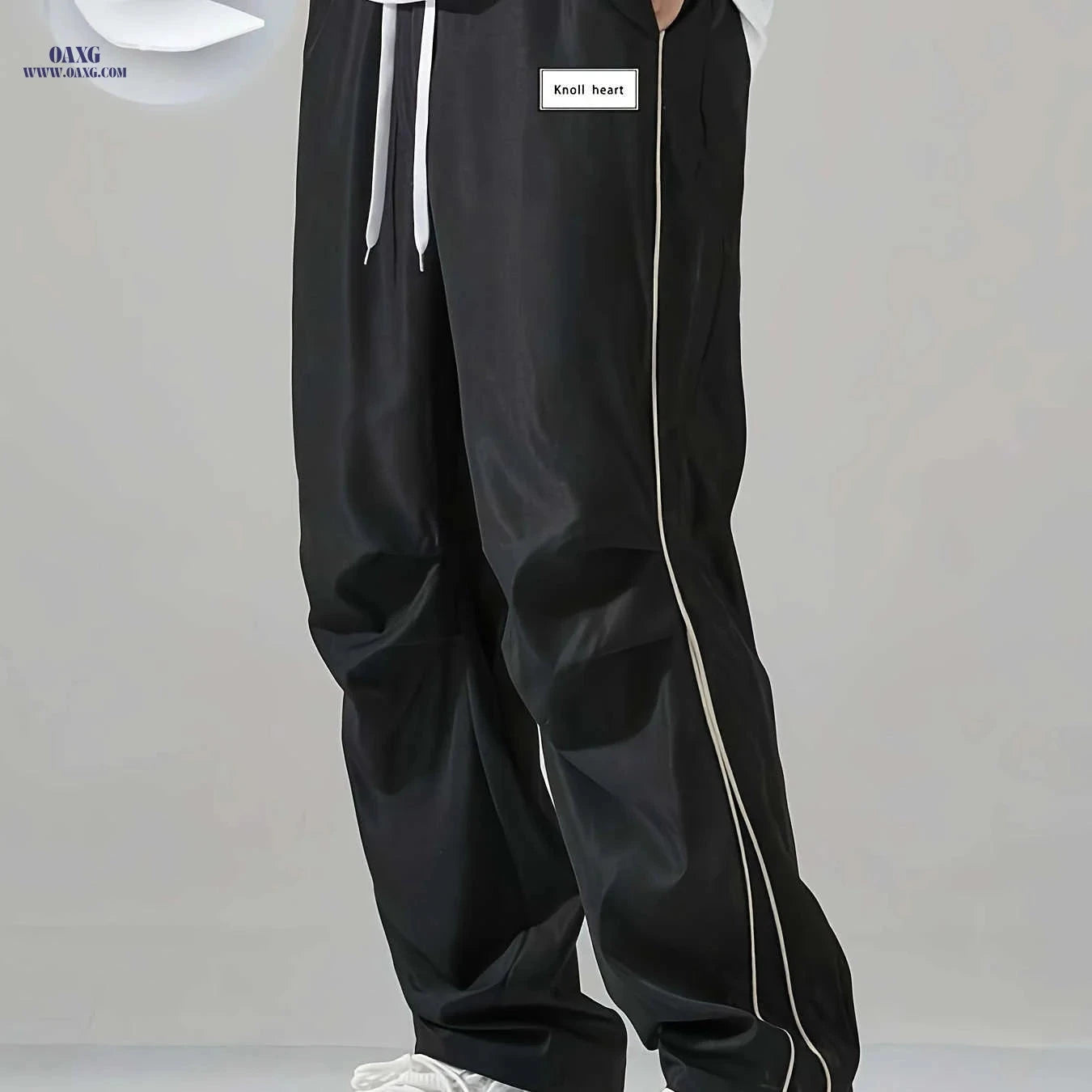 Men's Casual Sports Cargo Pants - Quick-Dry, Loose Fit, Striped   OAXG Black / FR S