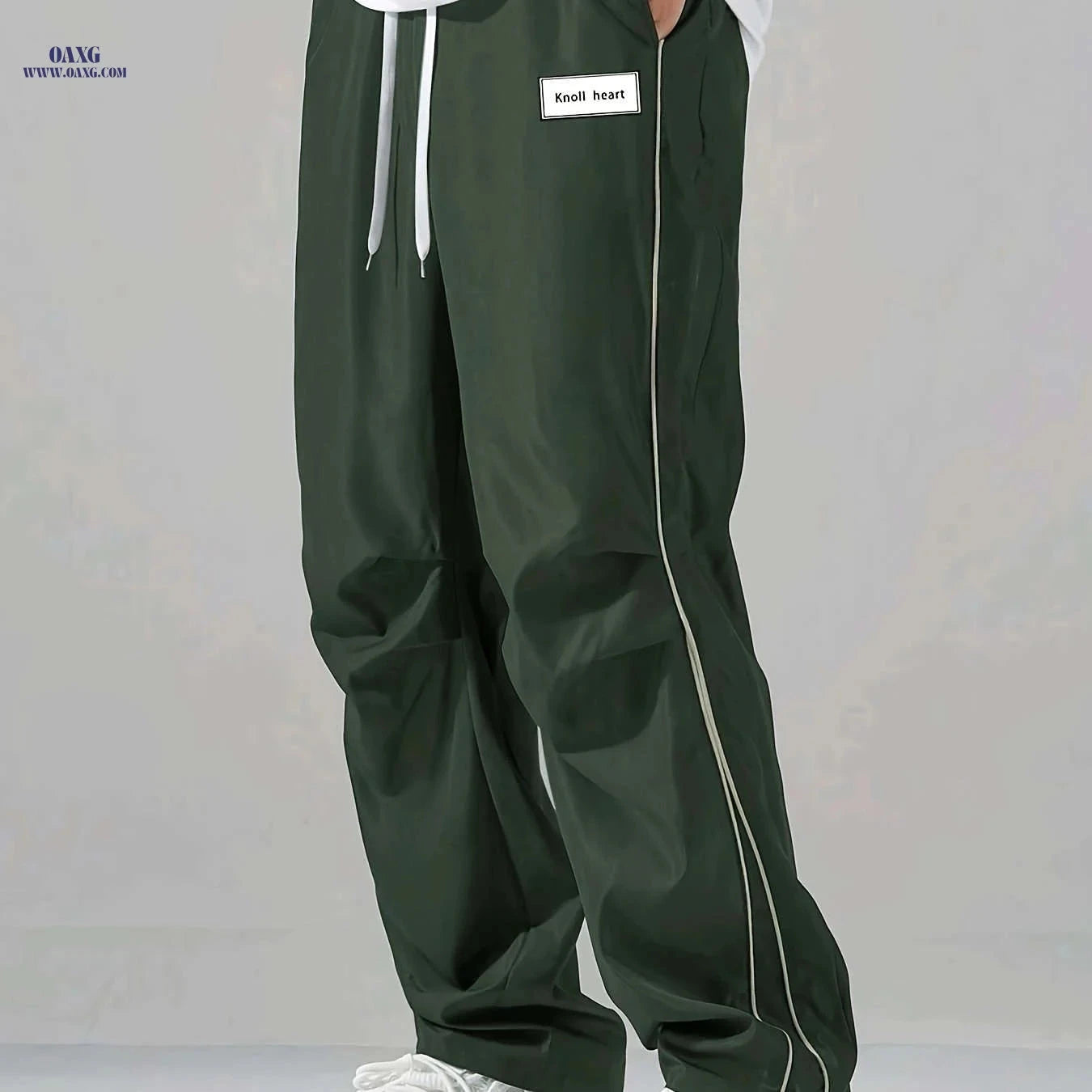 Men's Casual Sports Cargo Pants - Quick-Dry, Loose Fit, Striped   OAXG Black / FR S