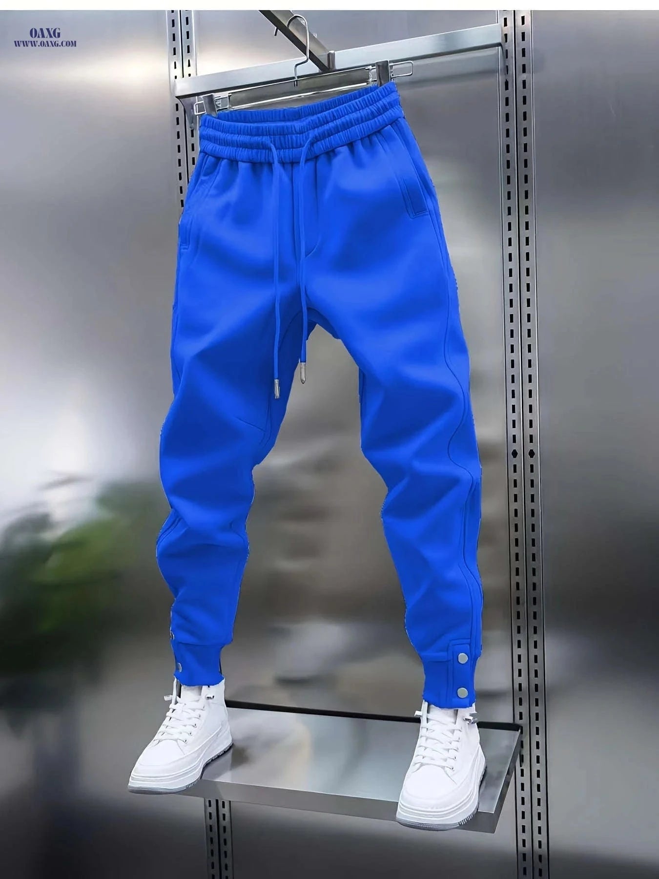 Men's Casual Sports Jogger Pants - Slight Stretch, Solid Color Fit   OAXG 