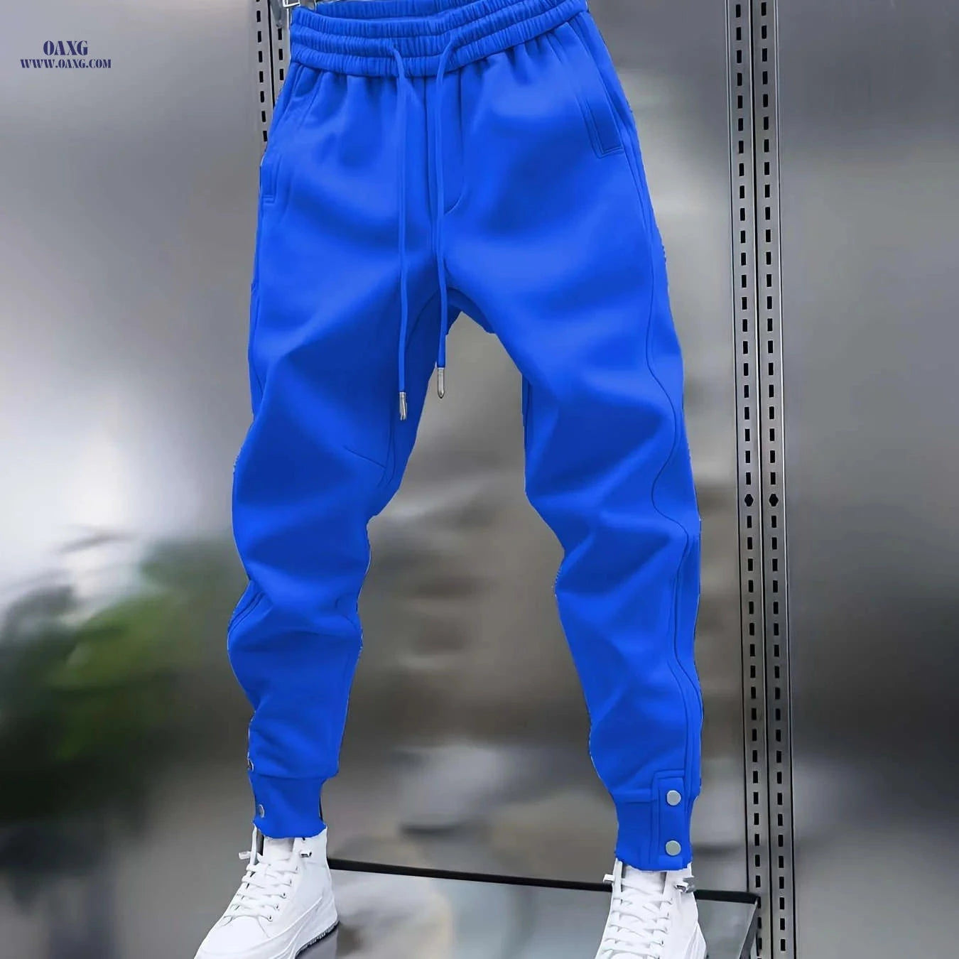 Men's Casual Sports Jogger Pants - Slight Stretch, Solid Color Fit   OAXG 