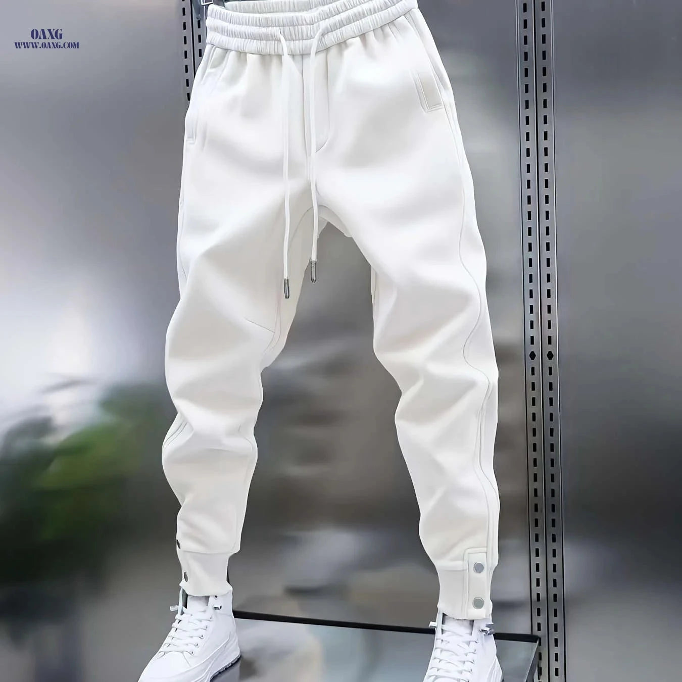 Men's Casual Sports Jogger Pants - Slight Stretch, Solid Color Fit   OAXG 