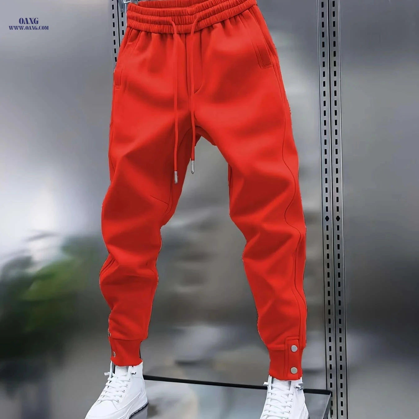 Men's Casual Sports Jogger Pants - Slight Stretch, Solid Color Fit   OAXG Black / FR S