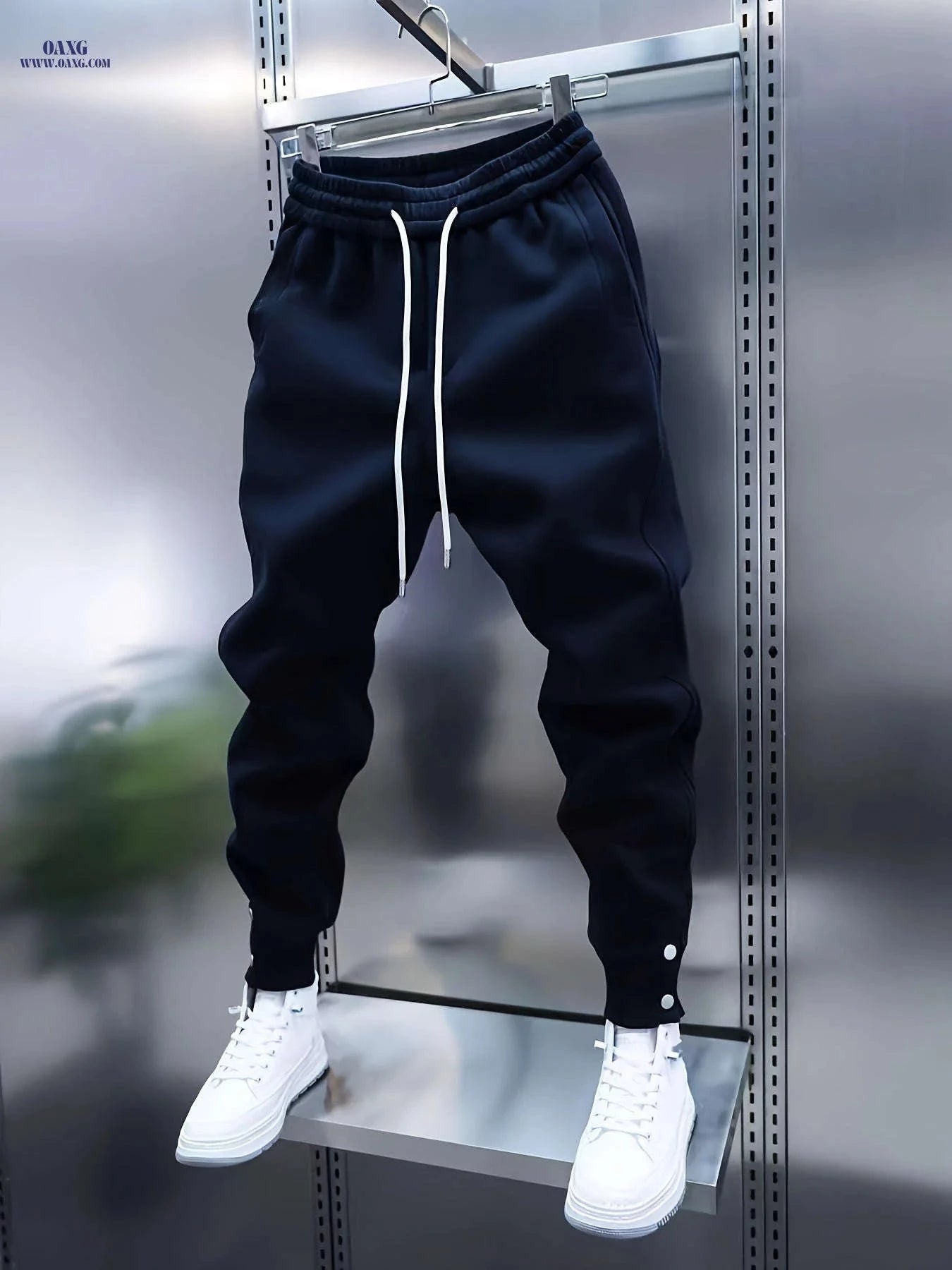 Men's Casual Sports Jogger Pants - Slight Stretch, Solid Color Fit   OAXG 