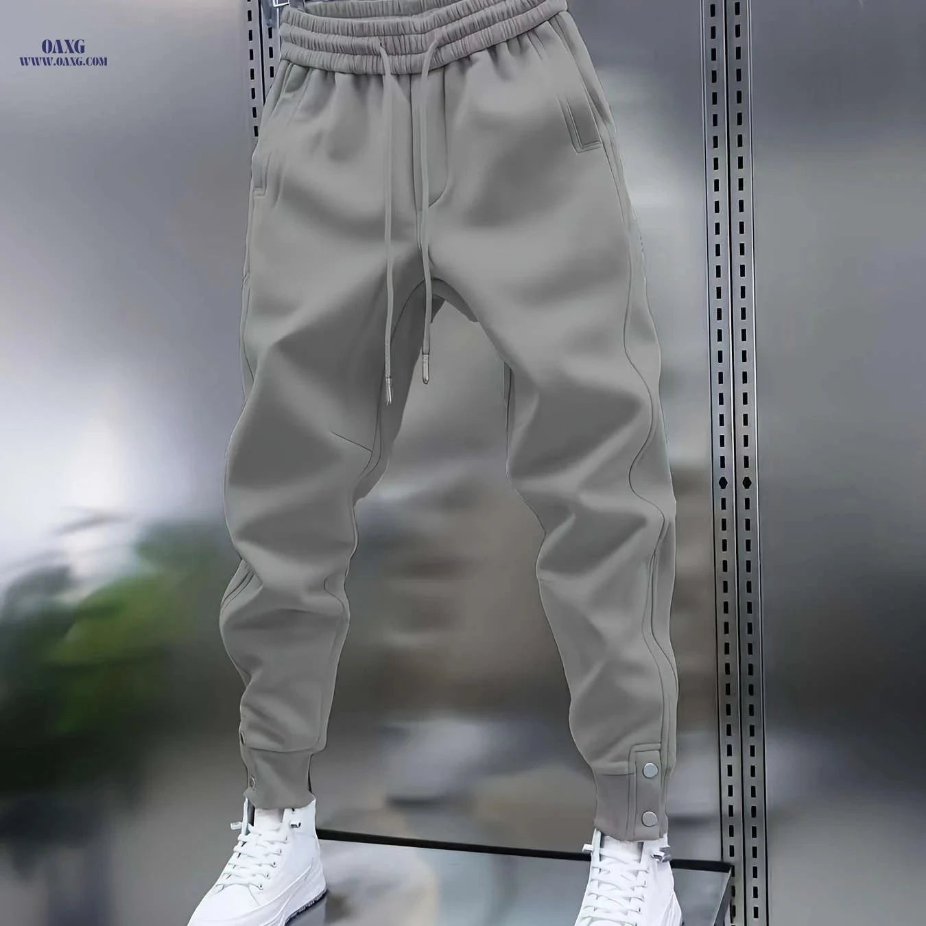 Men's Casual Sports Jogger Pants - Slight Stretch, Solid Color Fit   OAXG 