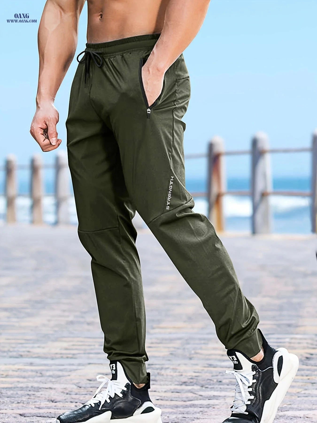 Men's Casual Sports Pants - Comfortable Fit, Stylish Print Design   OAXG 