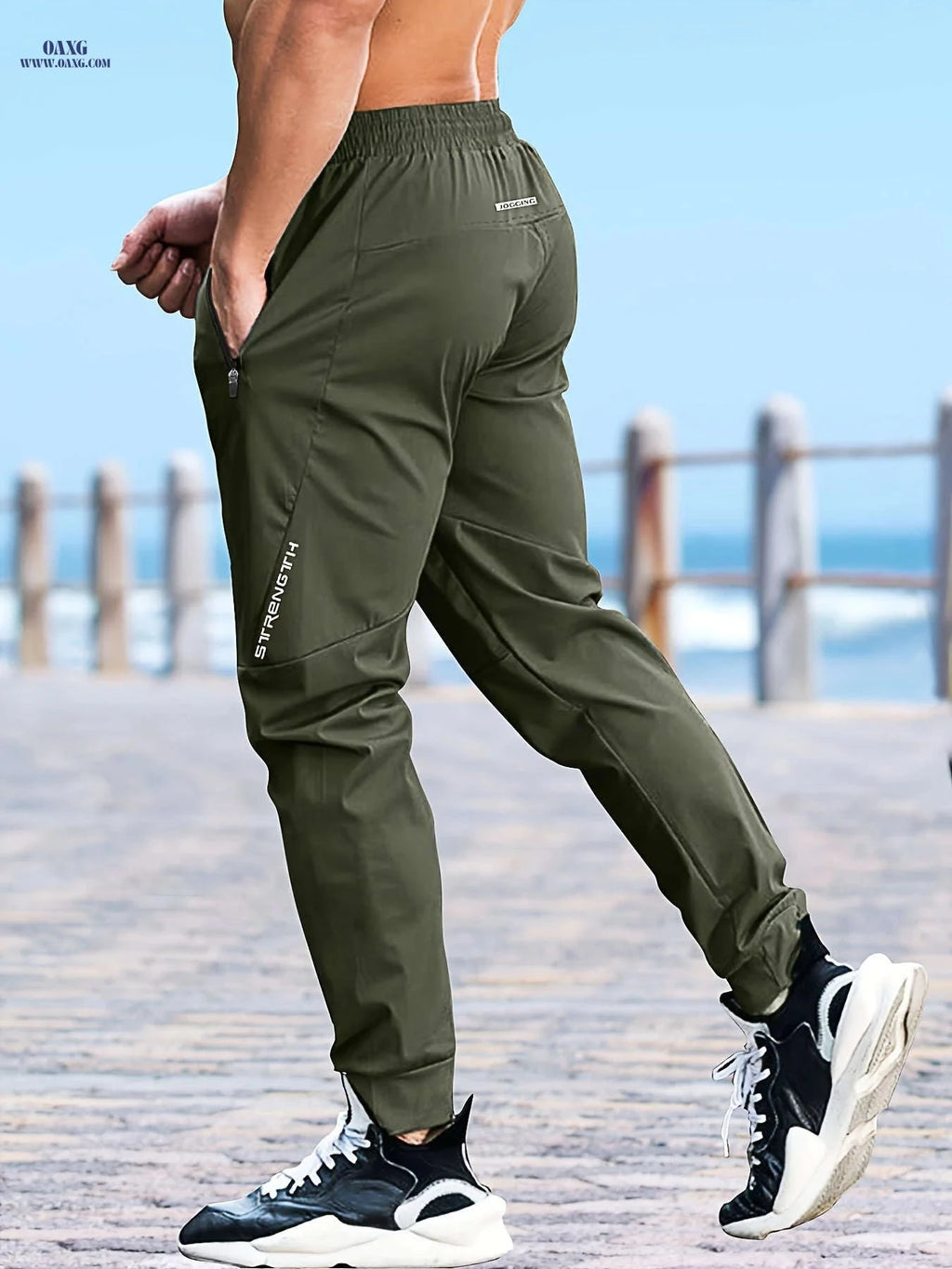 Men's Casual Sports Pants - Comfortable Fit, Stylish Print Design   OAXG 