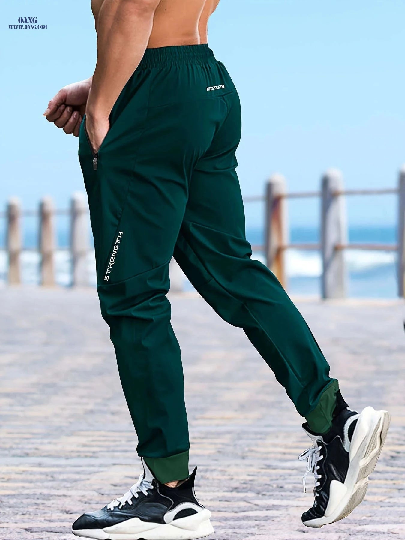 Men's Casual Sports Pants - Comfortable Fit, Stylish Print Design   OAXG 