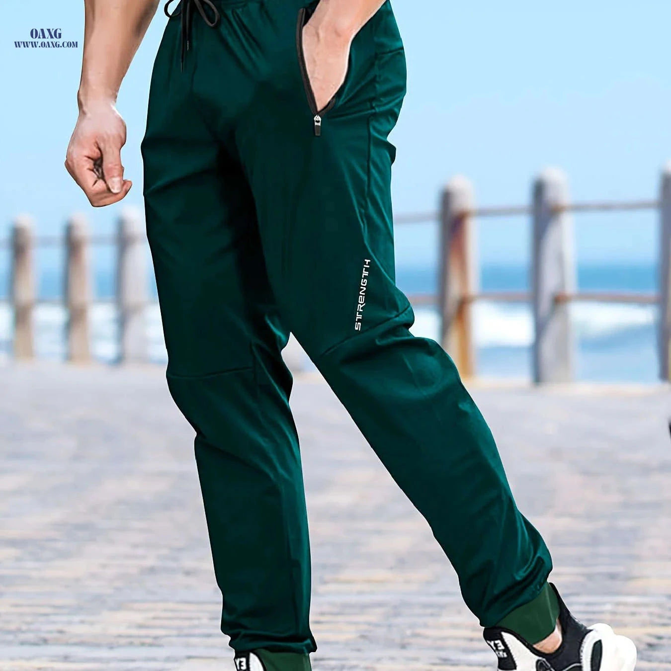 Men's Casual Sports Pants - Comfortable Fit, Stylish Print Design   OAXG 