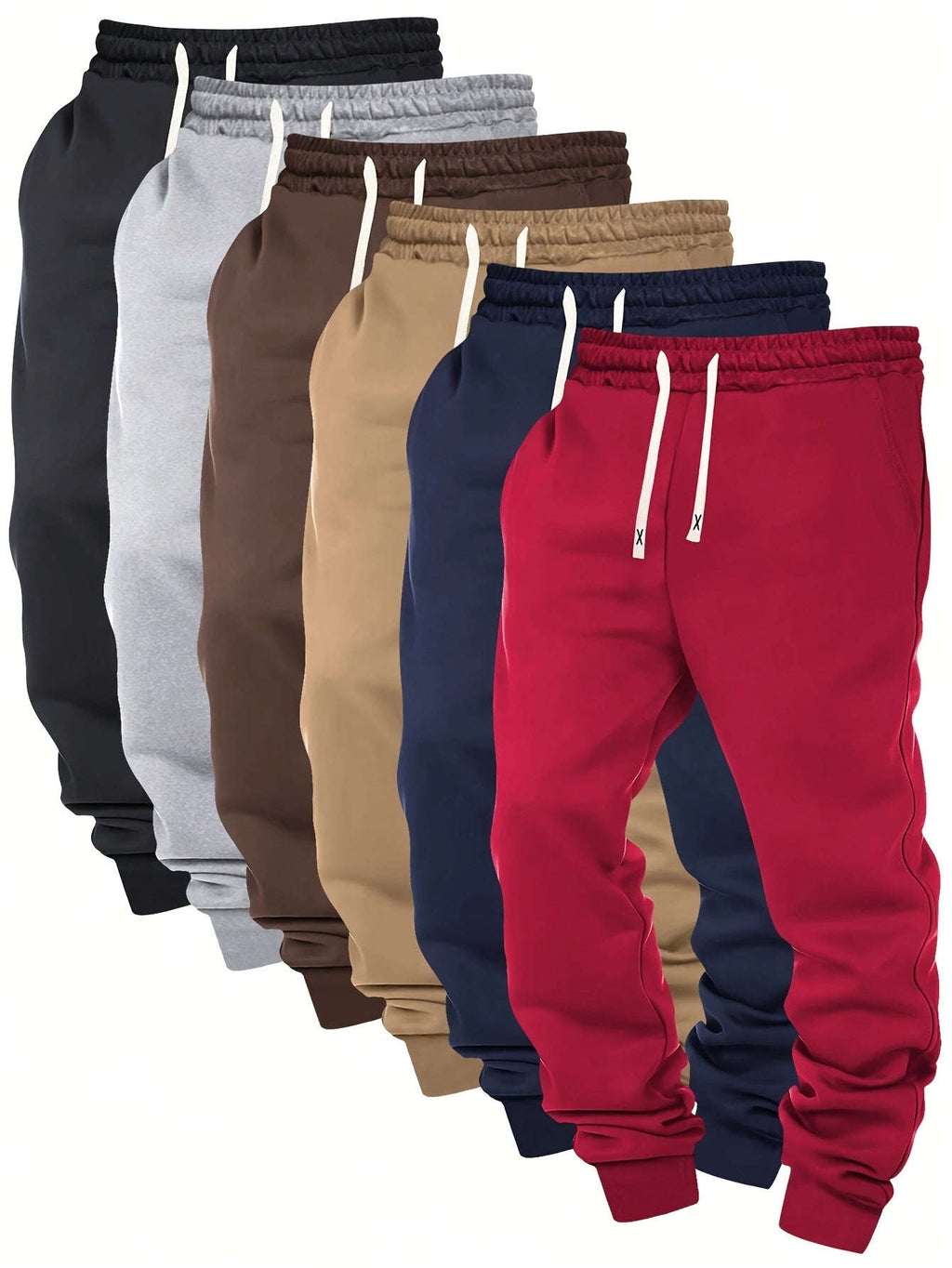 Men's Casual Sports Pants - Elastic Waist, Solid Color, Comfortable Fit   OAXG 