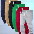 Men's Casual Sports Pants - Elastic Waist, Solid Color, Comfortable Fit   OAXG Mixed Color / FR S