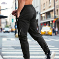 Men's Casual Sports Pants - Stretchy Polyester Print for All Seasons   OAXG 