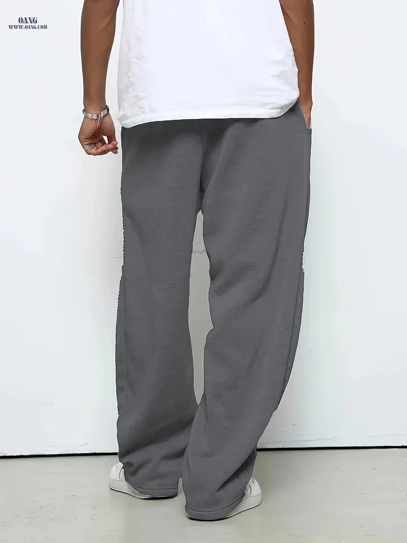 Men's Casual Sports Pants - Thickened Fleece with Elastic Waistband   OAXG 