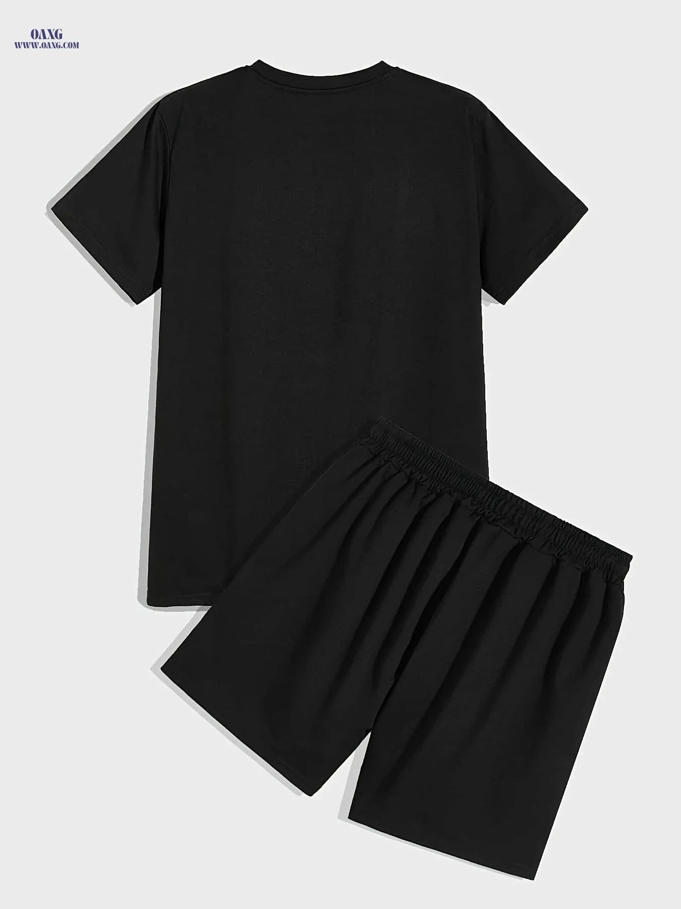 Men’s Casual Sports Set - Short-Sleeve T-Shirt & Fitted Shorts   OAXG 