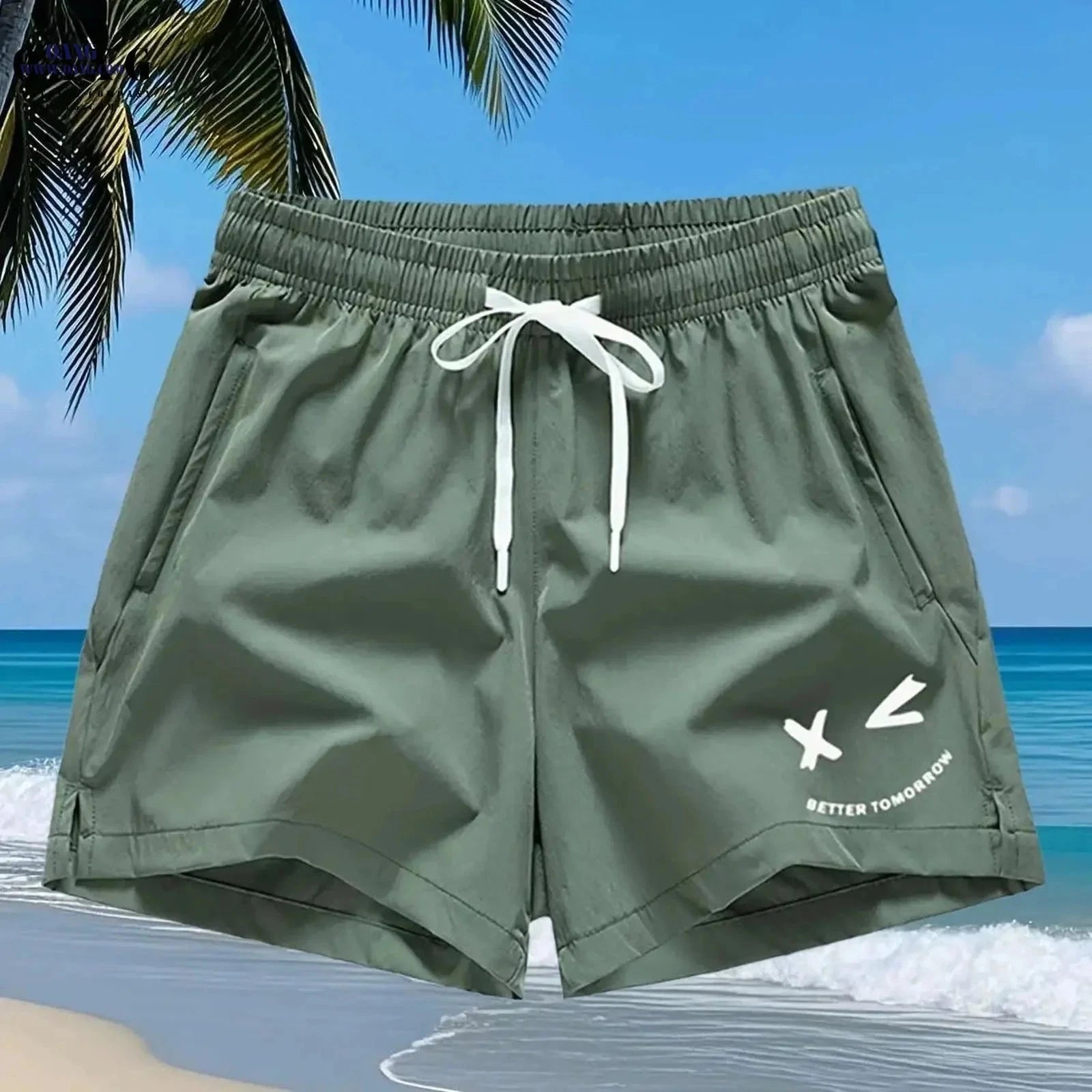 Men's Casual Sports Shorts - Quick-Drying, Zippered Pockets, Stretchy   OAXG PEACOCK / FR XS