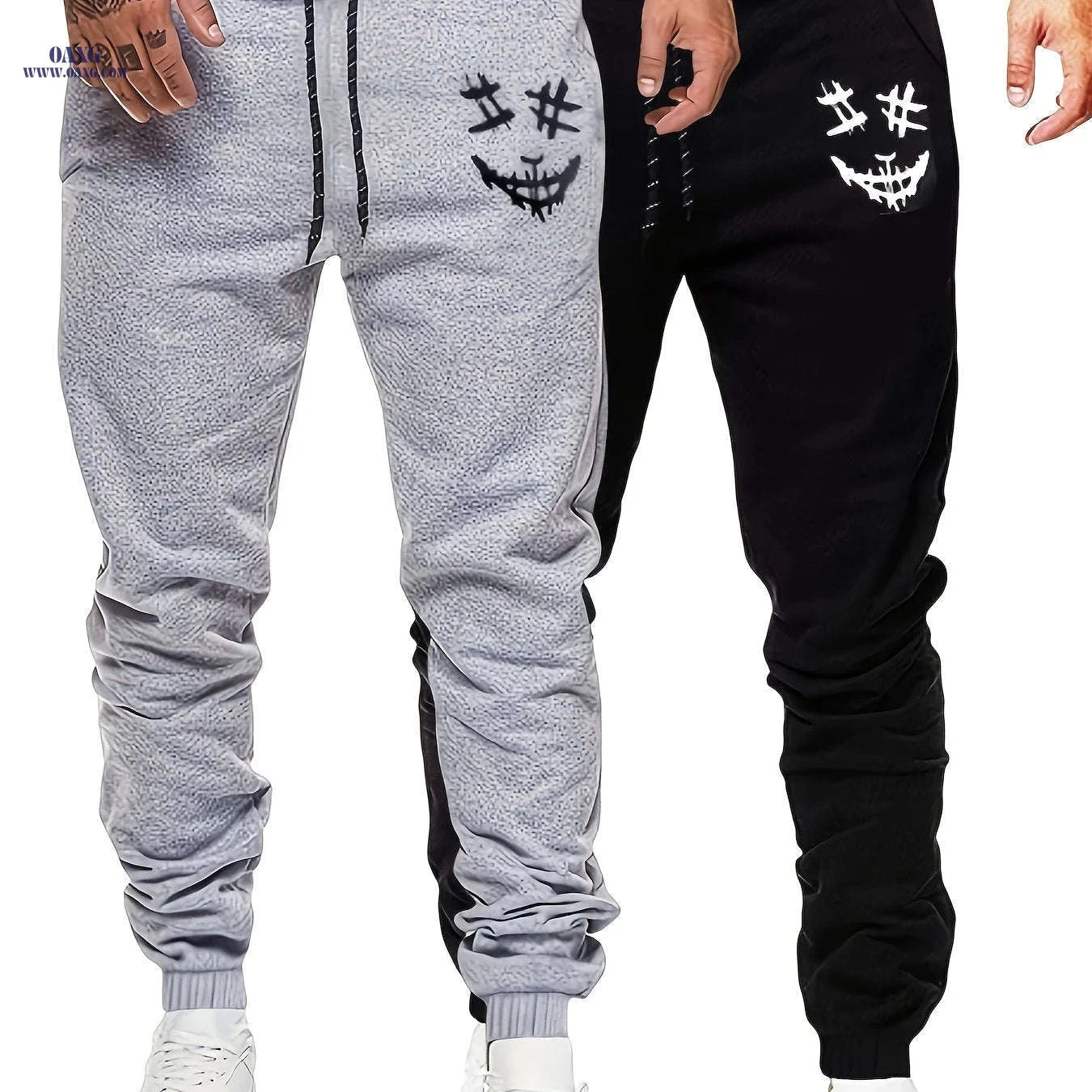 Men's Casual Sports Trousers Set - Elastic Waist & Drawstring Joggers   OAXG 