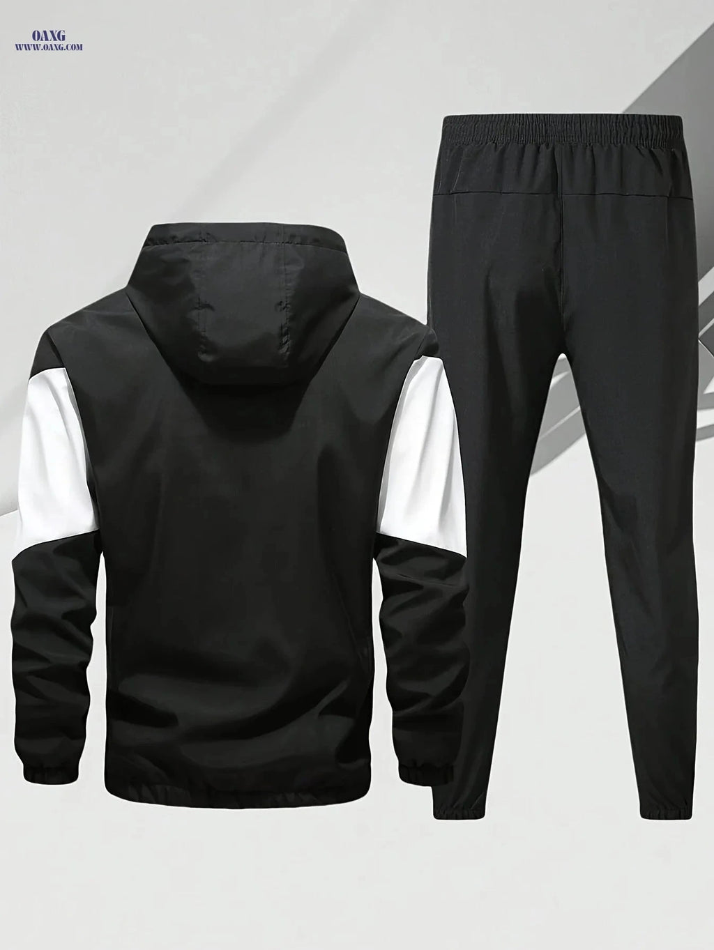 Men’s Casual Sportswear Set - Hooded Zip-Up Jacket & Joggers   OAXG 