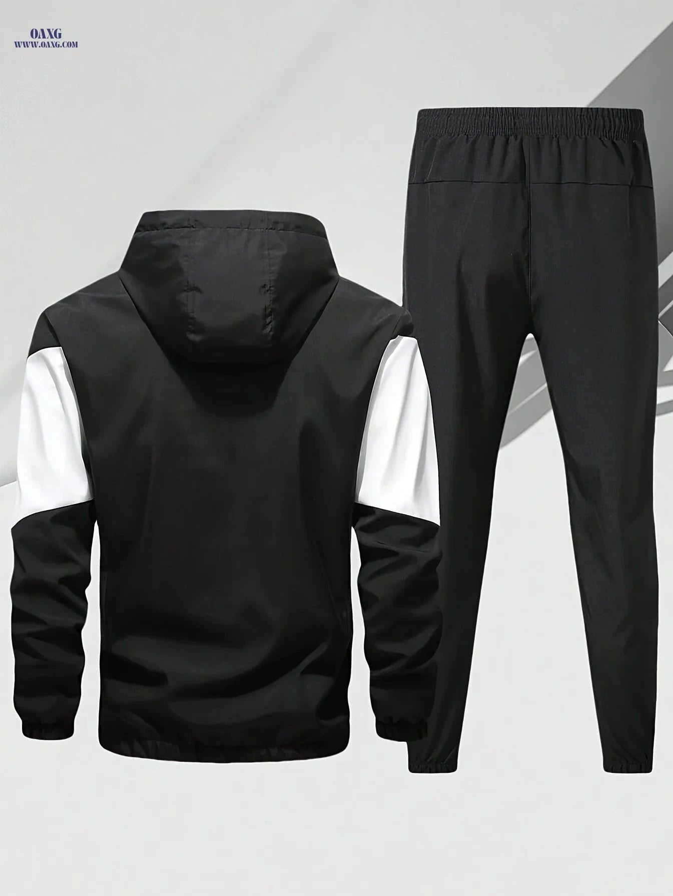 Men’s Casual Sportswear Set - Hooded Zip-Up Jacket & Joggers   OAXG 