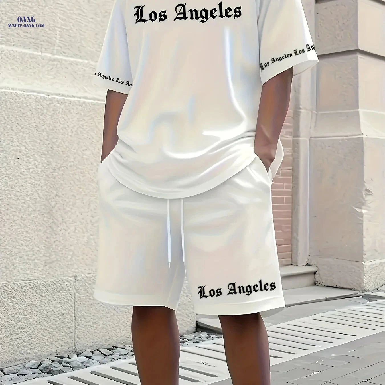 Men's Casual Sportswear Set - Summer Short Sleeve & Drawstring Shorts   OAXG 
