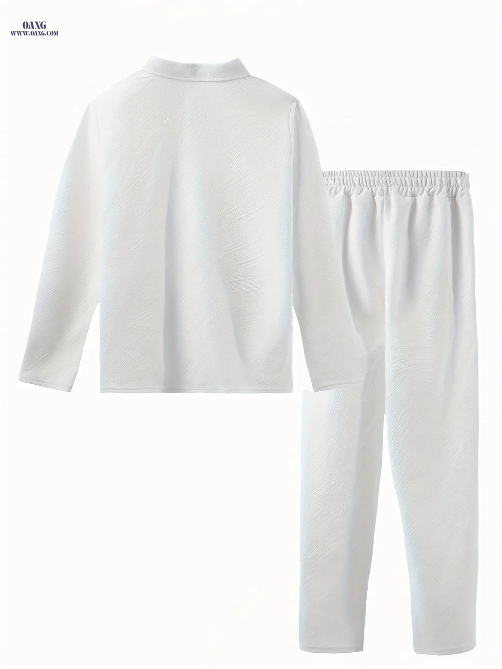 Men's Casual Sporty Outfit Set - Long Sleeve for Autumn & Winter   OAXG White / FR S