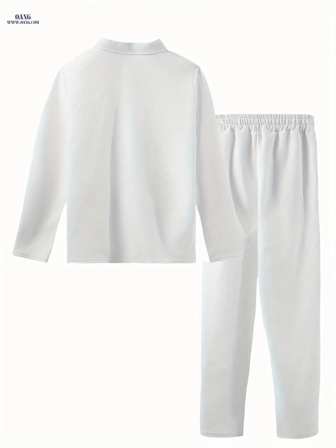 Men's Casual Sporty Outfit Set - Long Sleeve for Autumn & Winter   OAXG White / FR S