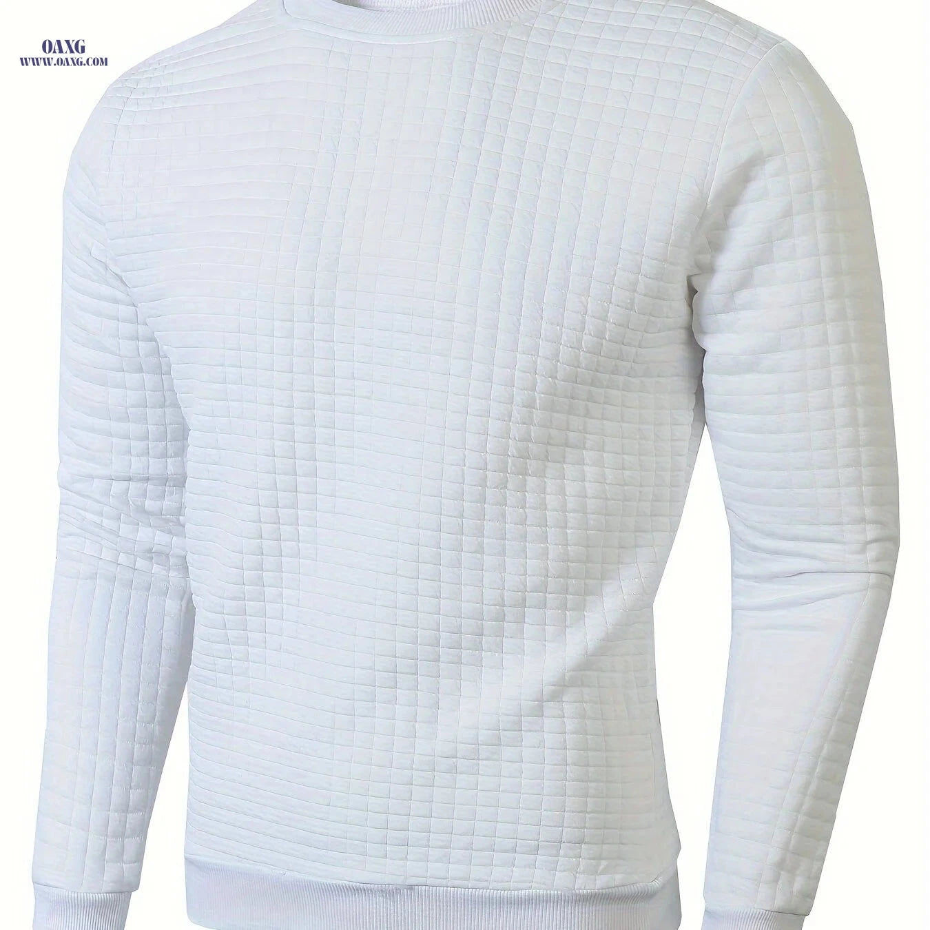 Men's Casual Sporty Sweater - Soft Round Neck Pullover for Fall   OAXG White / FR S