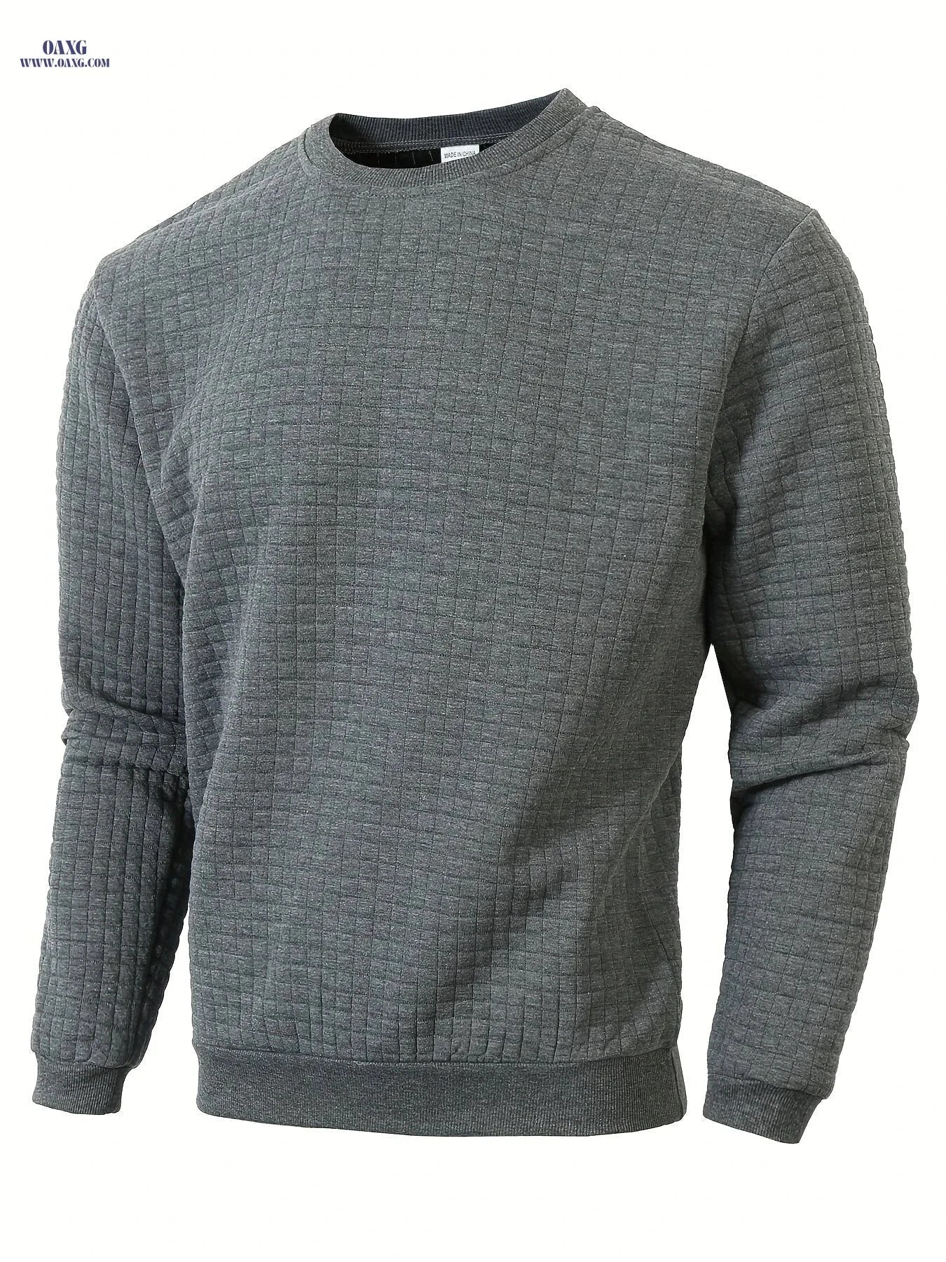 Men's Casual Sporty Sweater - Soft Round Neck Pullover for Fall   OAXG White / FR S