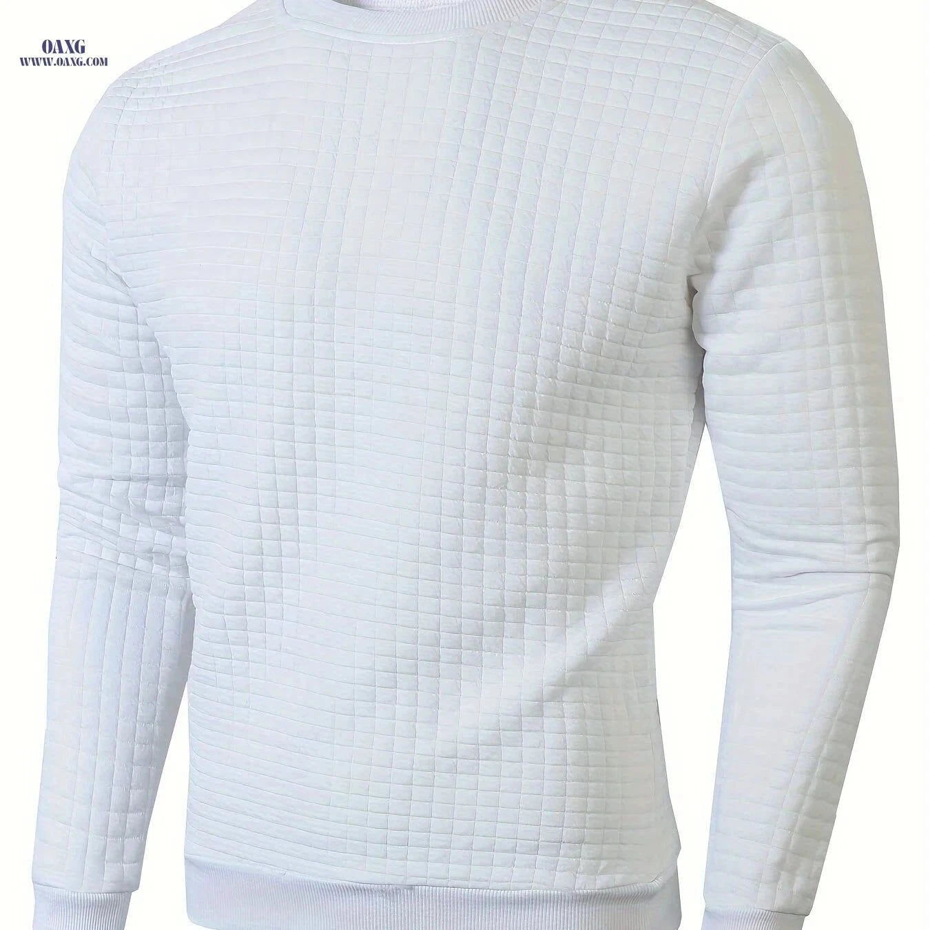Men's Casual Sporty Sweater - Soft Round Neck Pullover for Fall   OAXG White / FR S