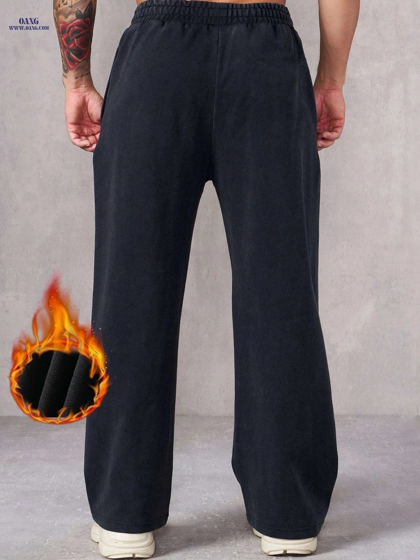 Men's Casual Straight-Leg Pants - Comfortable Outdoor Trousers   OAXG Black / FR S