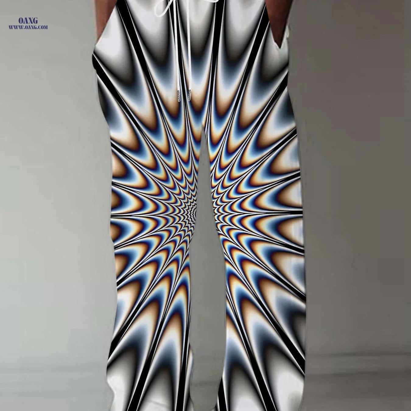 Men’s Casual Straight-Leg Pants - Trendy 3D Print & Loose Fit   OAXG 