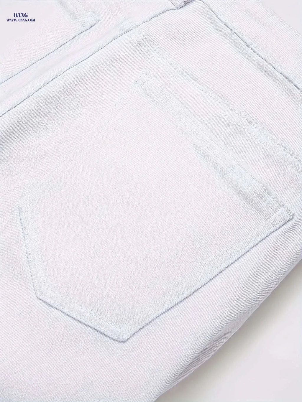 Men's Casual Stretch Slim-Fit White Jeans - All-Season Comfort Fit   OAXG White / FR 38
