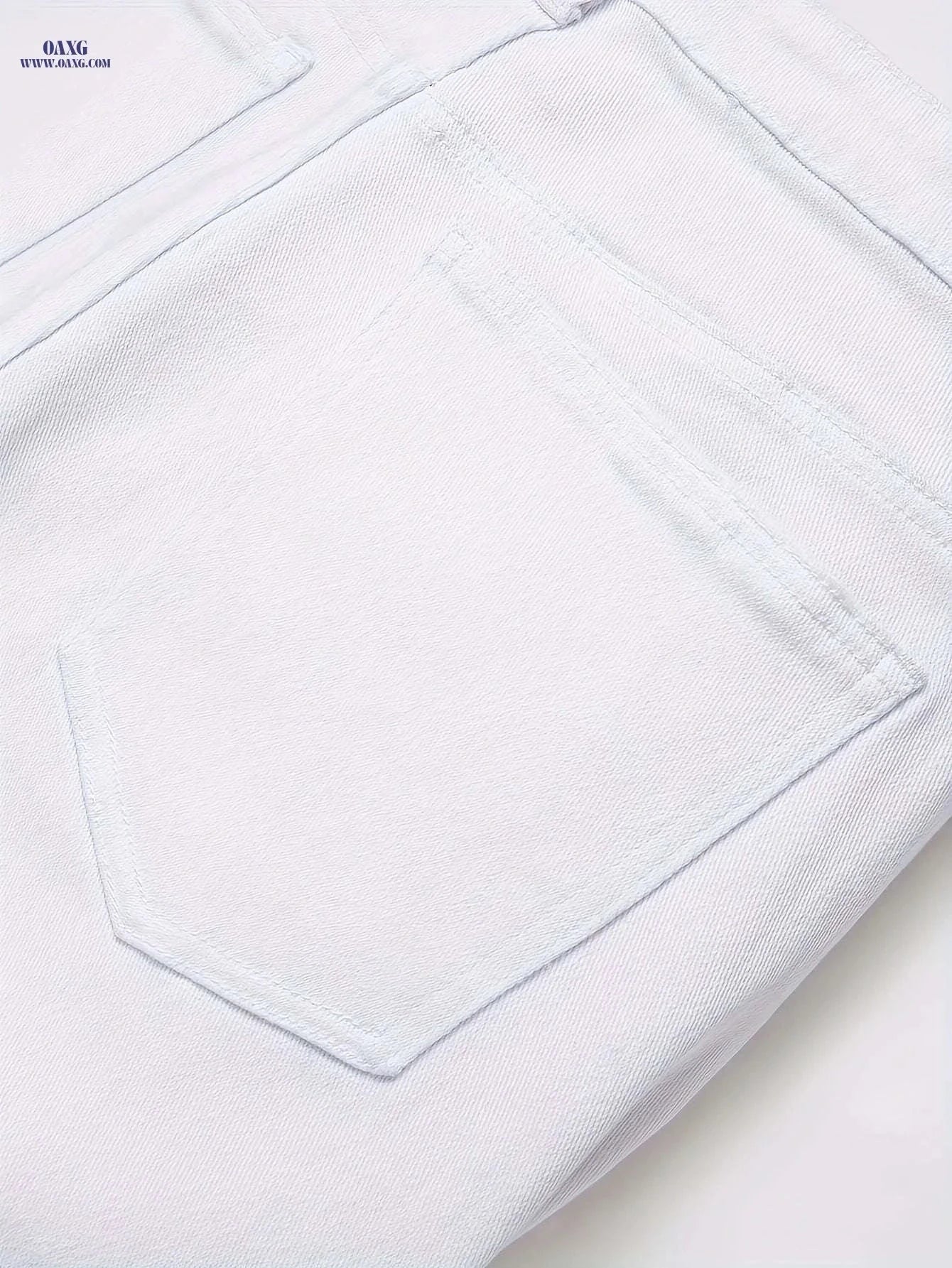 Men's Casual Stretch Slim-Fit White Jeans - All-Season Comfort Fit   OAXG White / FR 38