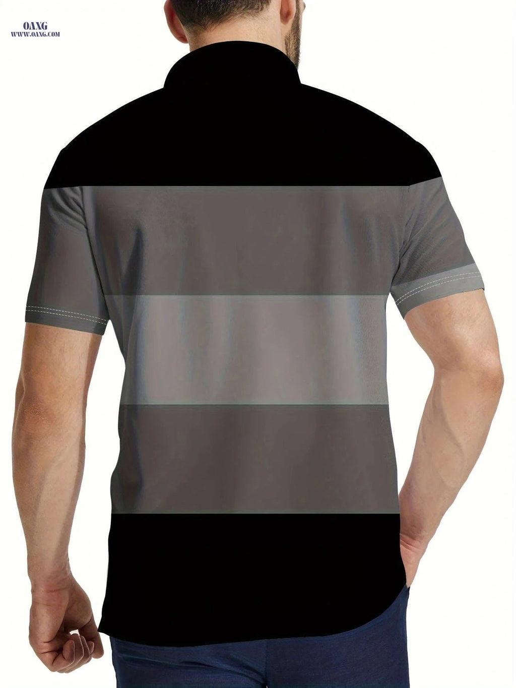 Men’s Casual Striped Polo Shirt - Stylish Summer Golf Top   OAXG 