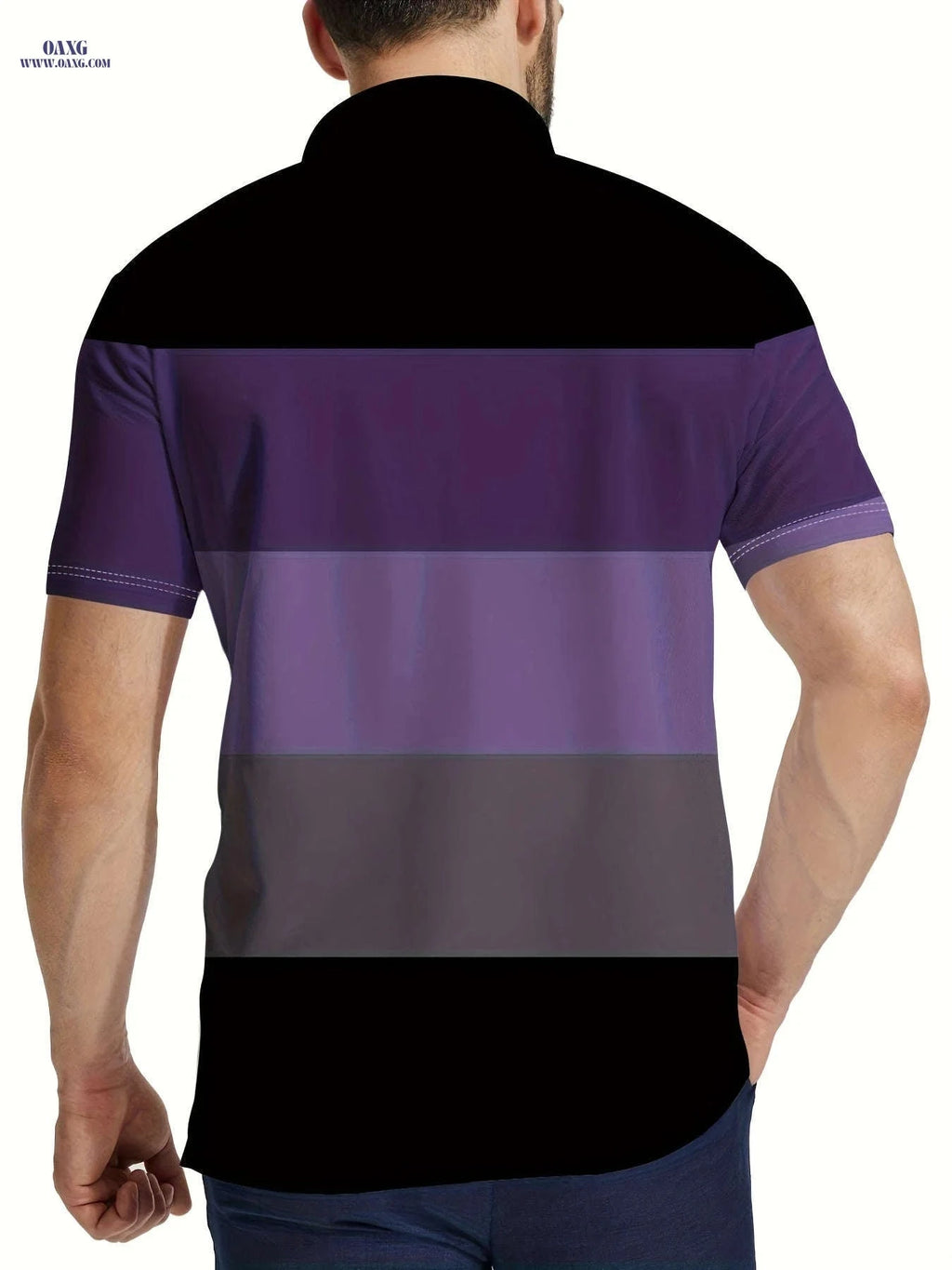 Men’s Casual Striped Polo Shirt - Stylish Summer Golf Top   OAXG 